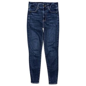 American Eagle Curvy Super Hi-Rise Jegging Next Level Stretch Dark Wash 2 Short